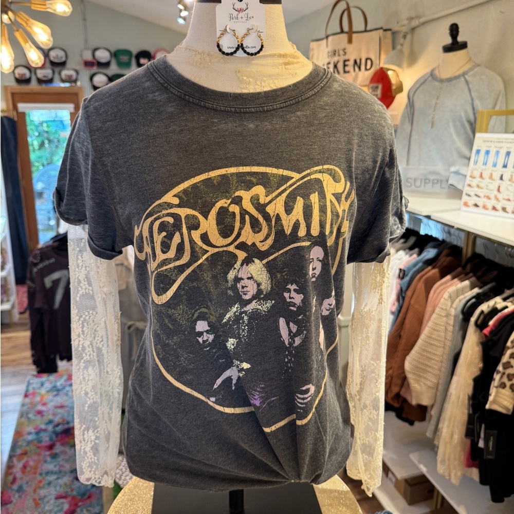 Recycled Karma Charcoal and Black Band Tee